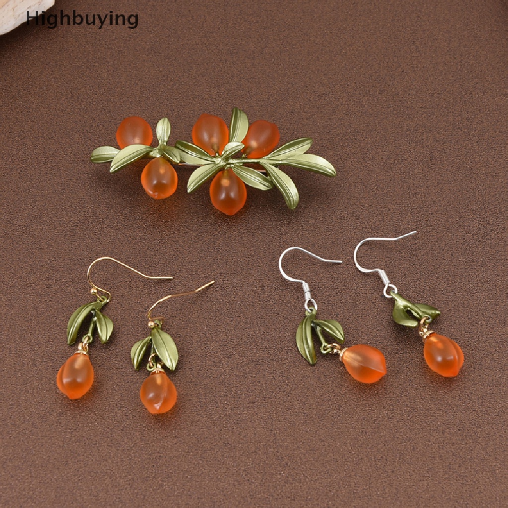 Hbid Orange glazed berry Bros Anting Indah Temperamen Bros Aksesoris Glory