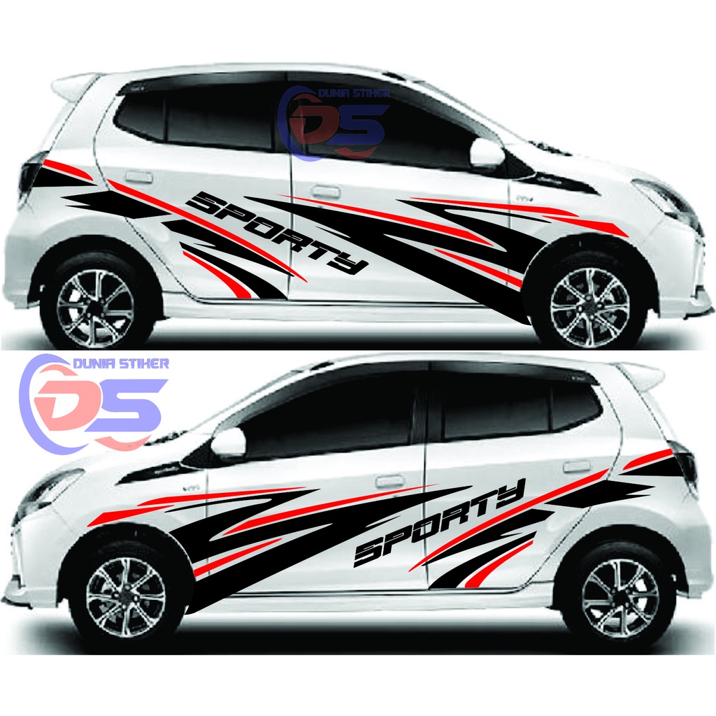 STIKER MOBIL AYLA AGYA STIKER CUTTING SPORTY STIKER AYLA AGYA DATSUN BRIO JAZZ STIKER UNIVERSAL