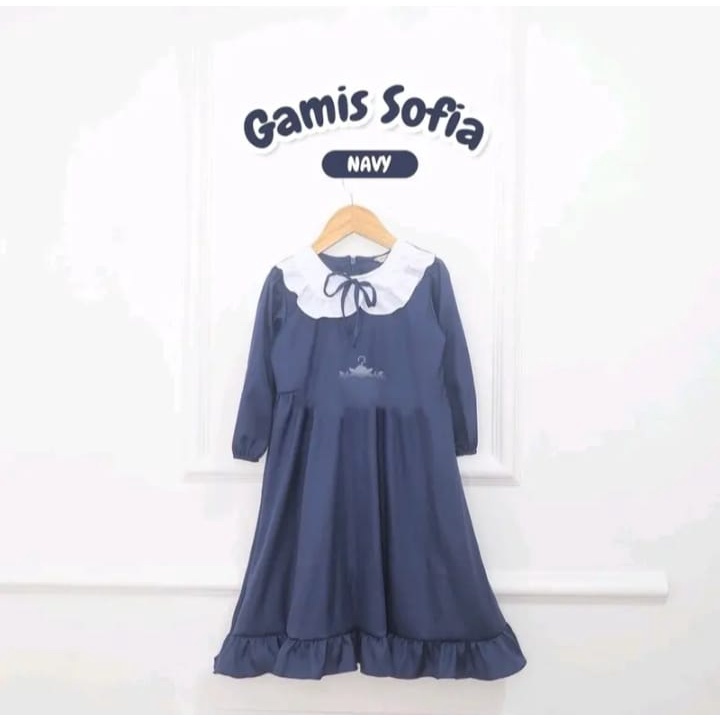 Gamis Anak Muslim Sofia Usia 1-12 Tahun Dress Anak Eksklusif Bahan Premium