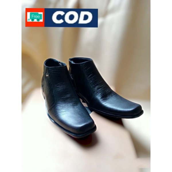 Sepatu Pantofel Pria Kulit Sapi Asli Garut Sepatu Kerja Kantor Dinas Warna Hitam