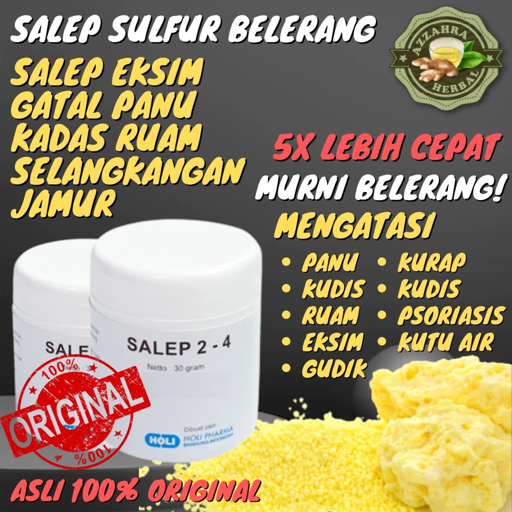 Salep 𝗜𝗧𝗖𝗛𝗬 𝟮𝟰 Gatal Belerang Sulfur 100% Murni / Obat Gatal Selangkangan, Panu, Kudis, Ruam, Gudik, Jamur, Kutu Air, Kurap