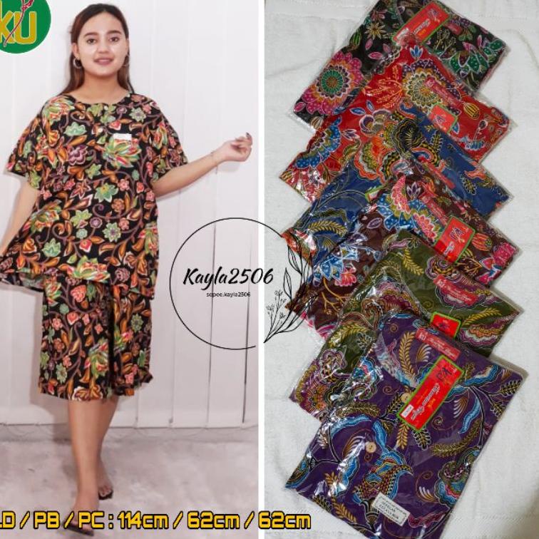 New Stock Setelan kencana ungu kulot batik kencana ungu