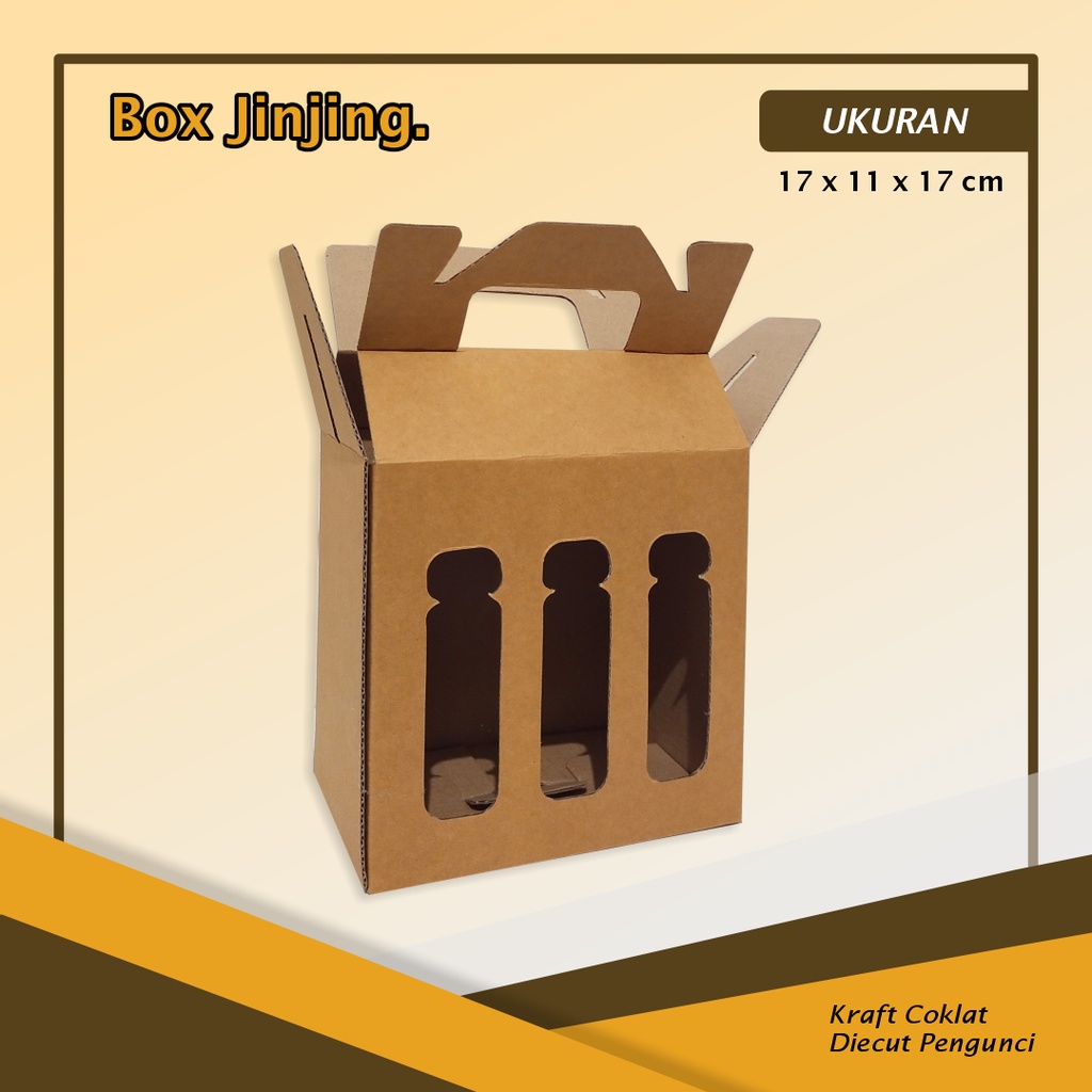 

Kardus/Box Jinjing Botol 250 ml isi 6 - uk. 17 x 11 x 17 cm Sweetpack/Tas jinjing/Box/Jinjing Botol