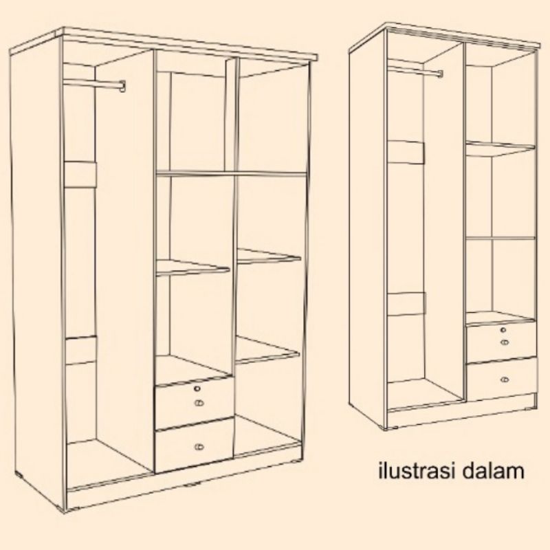 LEMARI PAKAIAN MINIMALIS / LEMARI GANTUNG GAMIS / LEMARI GAMIS