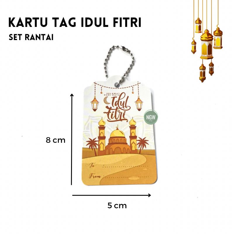 Kartu lebaran idul fitri ucapan ramadhan tag + rantai lengkap ecer 07