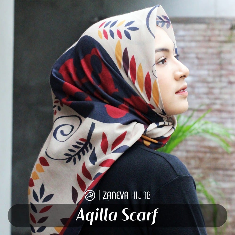 Zara Voal Printed Scarf by Zaneva l Zaneva Hijab Segi empat premium l Hijab Motif Best Seller