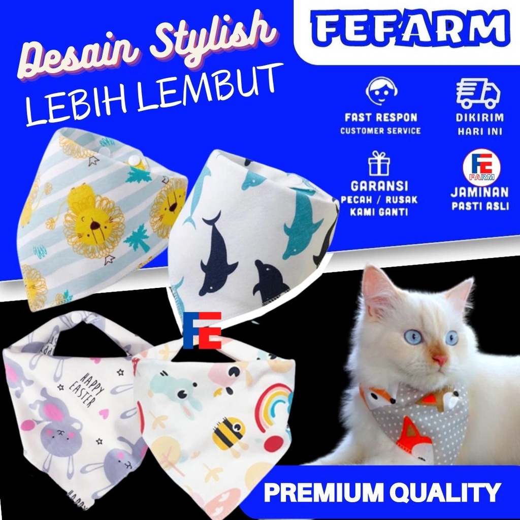 Scarf Leher Bandana Bibs Anjing Kucing / Dog Cat Slabber Lucu FEFARM