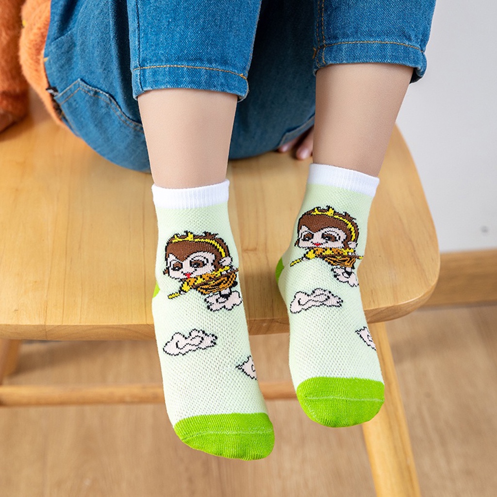 BRGUNIK Kaos Kaki Anak Motif Kera Sakti Kaos Kaki Bayi Journey To The West Lucu KK043