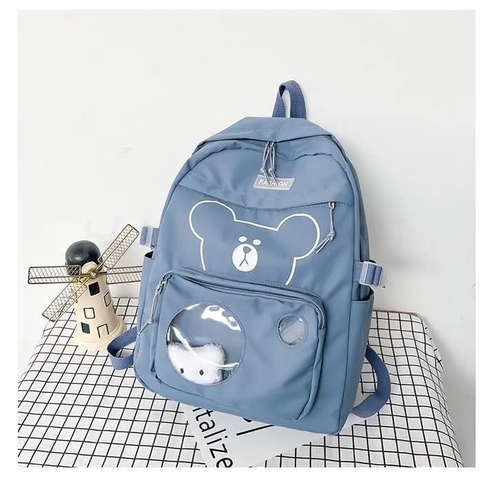 [COD] Ransel Sekolah Remaja Wanita Motif 2 Bulat Termurah / Model Ransel Tas Wanita Terbaru / Tas Pungung /Tas Kuliah Wanita Style Korea / Ransel Bahu Wanita