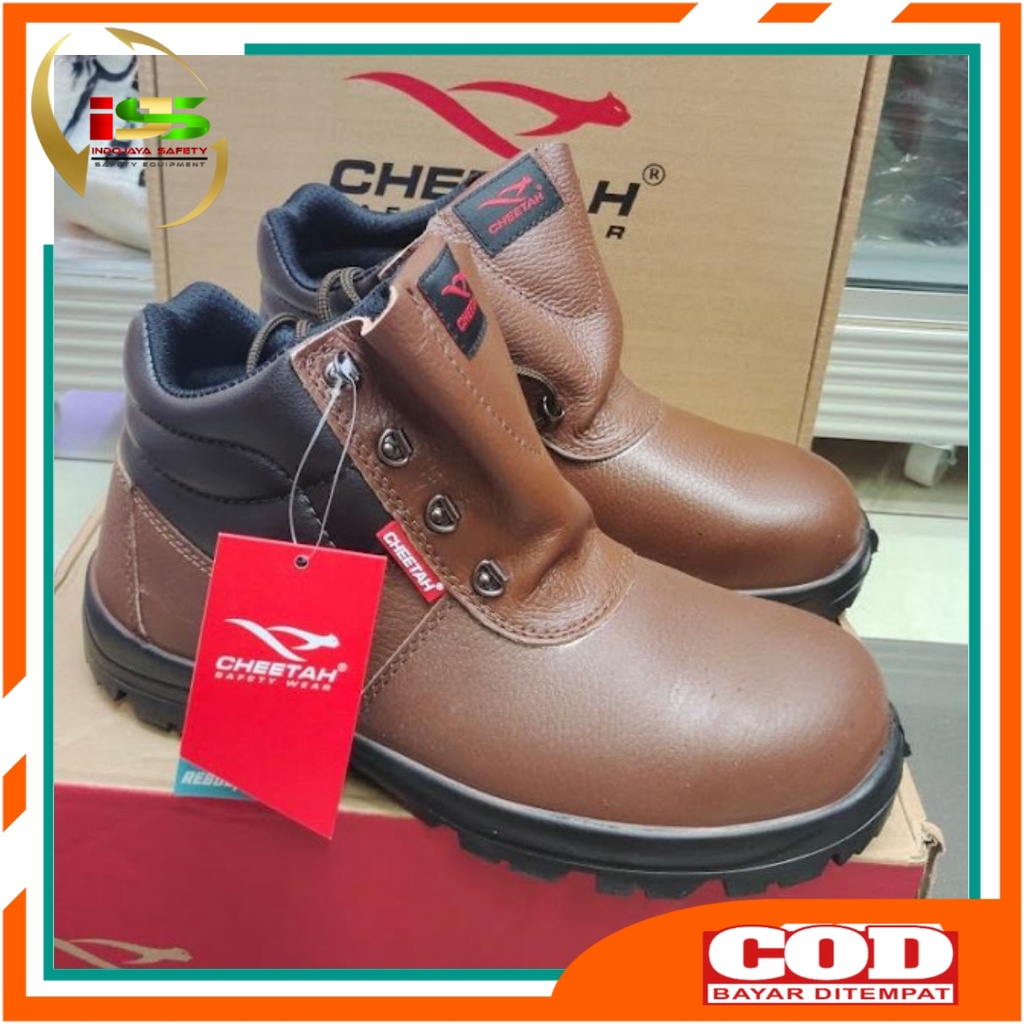 Sepatu Safety Cheetah 7106 C Warna Coklat - Safety Shoes Cheetah 7106 Brown