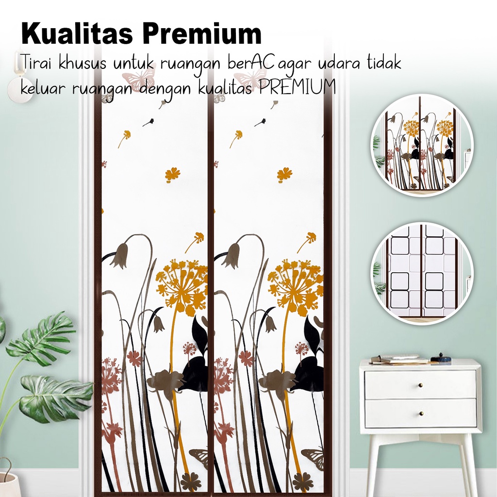 Tirai Magnet Anti Nyamuk Ruang AC Motif Terbaru Ukuran 100x210cm Bahan Plastik Peva Tebal Peralatan Perlengkapan Rumah Tangga Import - M3A - 88 Blanketstore