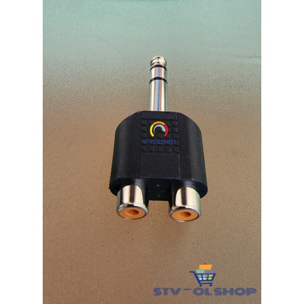 Jek akay stereo to 2 soket rca /converter 2 rca to akay str 3,5 mm
