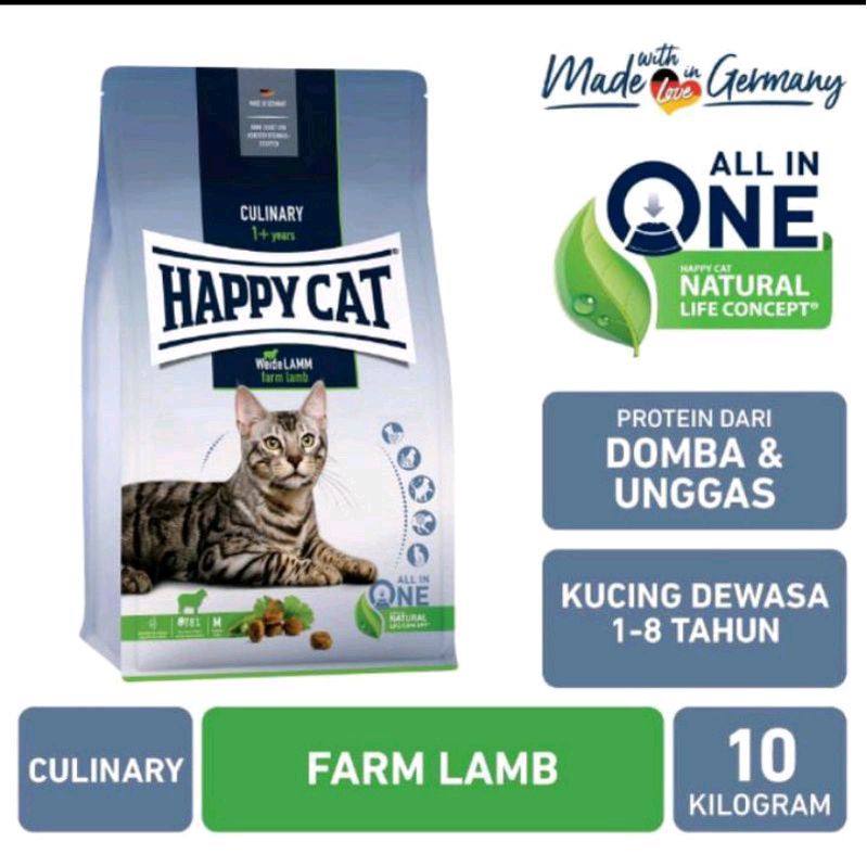 Makanan Kucing Happy Cat Adult Weide Lamb 10kg (Go-jek only) makanan kucing dewasa lamb supreme