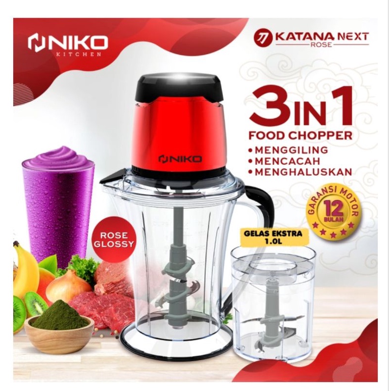 NIKO  Food Chopper Katana Next Rose 2 Liter Original Garansi Resmi