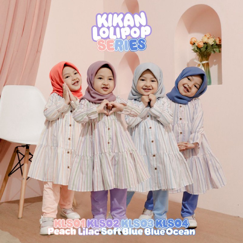 New Setelan Baju Pakaian Anak Set Tunik Kikan Lollipop Series By CuteKids