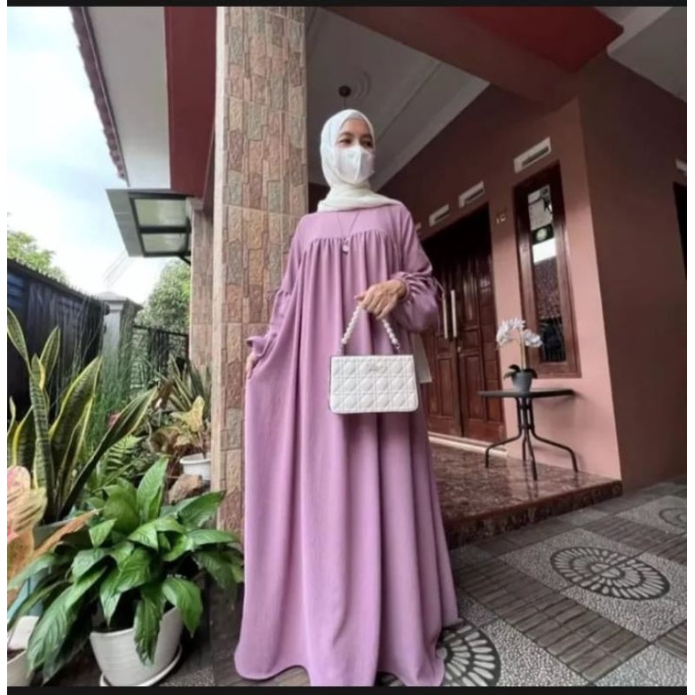 GAMIS CRINGKEL JUMBO premium lengan pita. IRINA DRESS