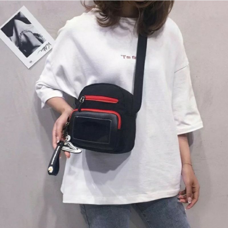 dem_sare / DS1208 MURAY Tas selempang kanvas korean mini sling bag canvas tas hp Tas Selempang Slingbag Polos