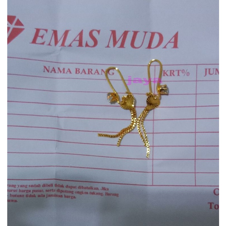 anting jurai motif love asli emas mudah free surat