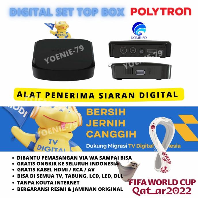 Set Top Box, Alat Penerima Siaran Tv Digital, Polytron 700T2 T2 STB