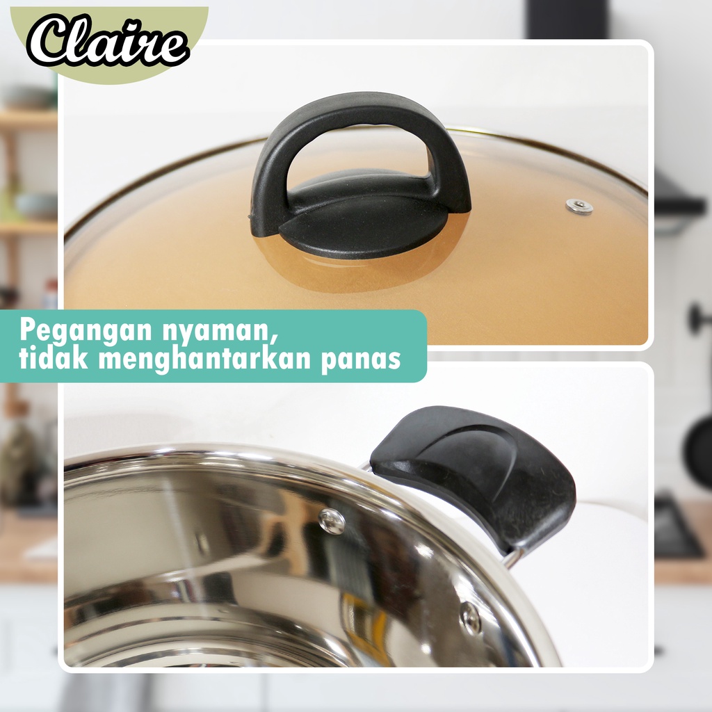 Panci Sup Stainless Panci Soup Pot Panci Sop set Tutup Kaca