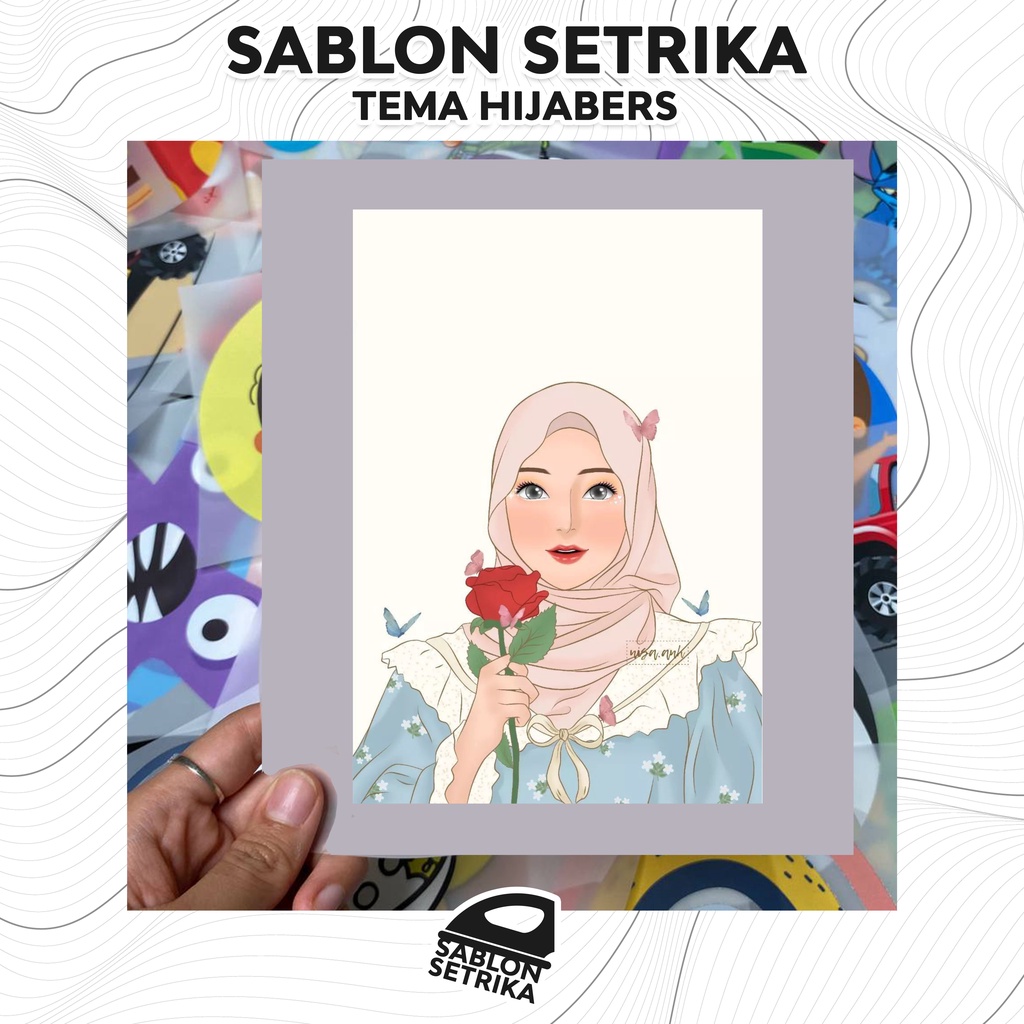 SABLON SETRIKA SABLON DTF PRINTING TEMA HIJABERS MUSLIMAH HIJAB MUSLIM PEREMPUAN