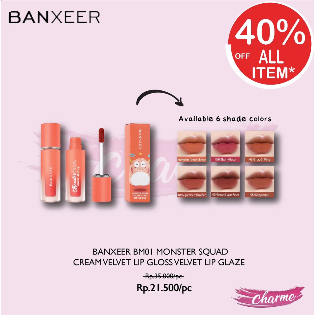 (READY &amp; ORI) Banxeer Monster Squad Creamy Velvet Lip Glaze BM01