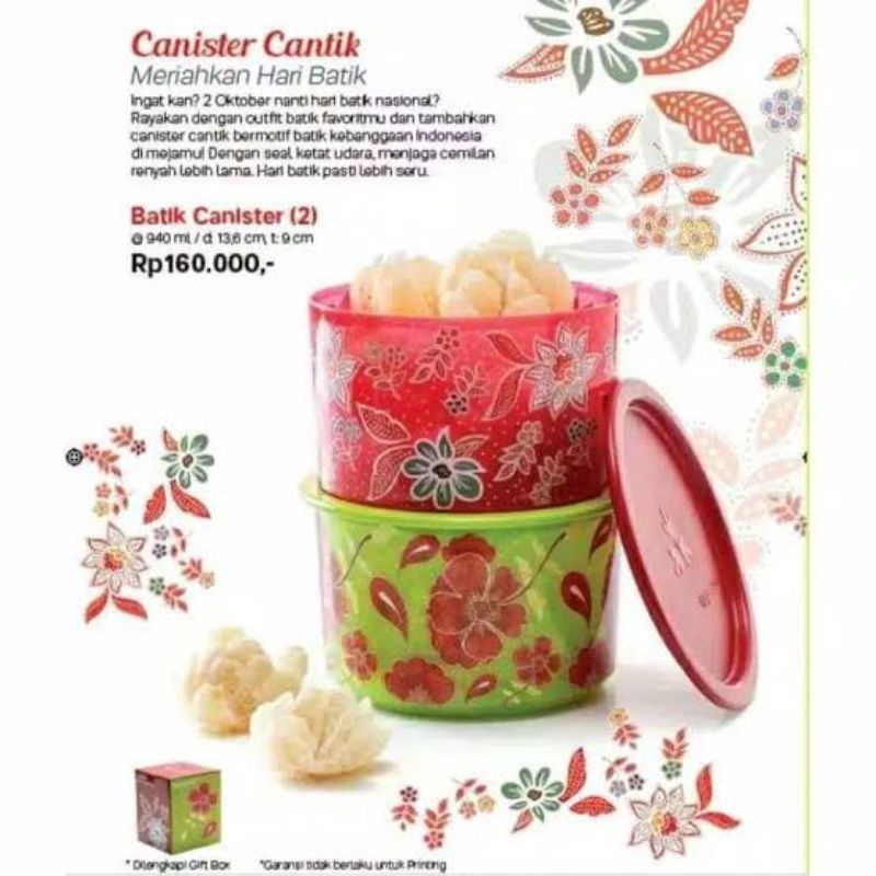 Toples Batik Canister set ORIGINAL TUPPERWARE