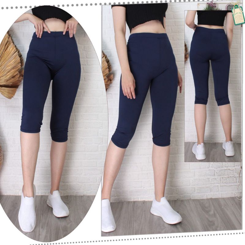 Legging Pendek 7/8 Standar Jumbo Dewasa | Legging Wanita Tebal Adem Legging 3/4