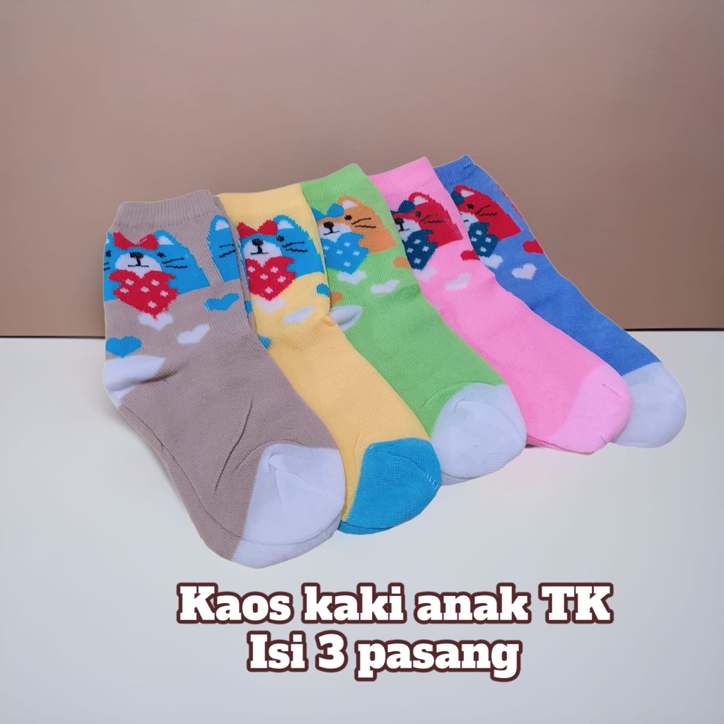 [3 PASANG] Kaos Kaki Anak TK Varian Laki dan perempuan | Kaos Kaki Anak