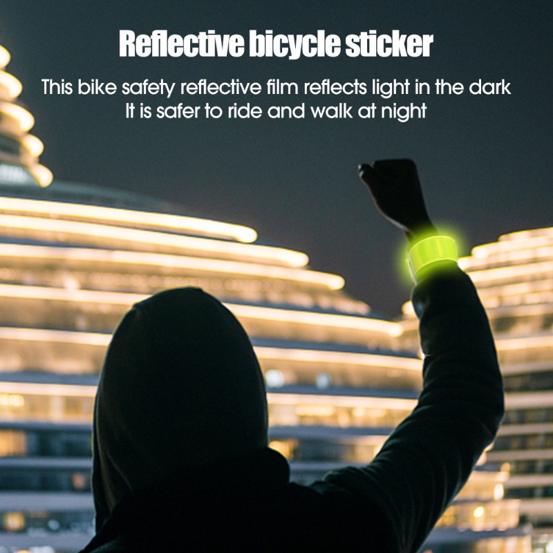 1pc Bersepeda Tape Reflektif Strip Peringatan Gelang/Luar Menjalankan Memancing Aman Sepeda Mengikat Celana Tali Kaki Neon Band
