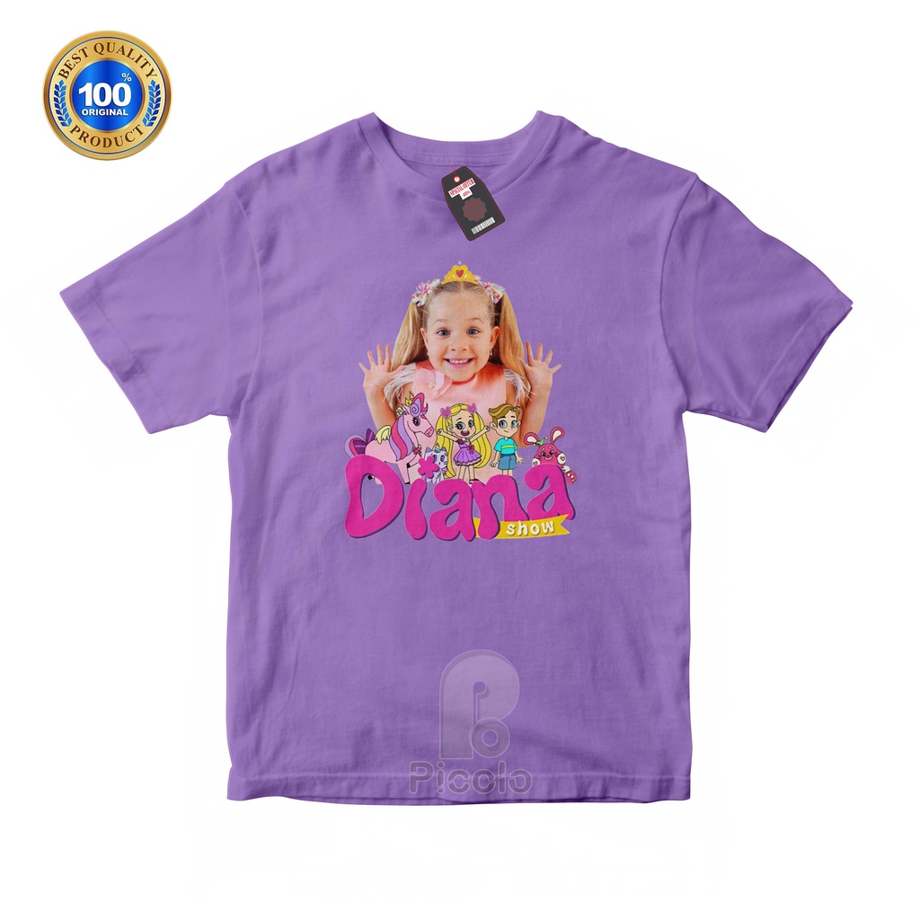 (FREE NAMA) BAJU KAOS ATASAN ANAK MOTIF DIANA/DIANA AND ROMA YOUTUBER ANAK