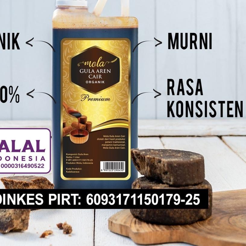 

℮ Mola Gula Aren Cair Premium Organik 1 liter ֍