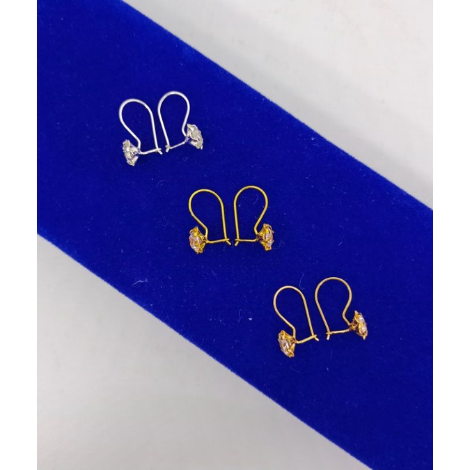 anting kait mp asur bunga/anting perak asli silver 925 lapis mas