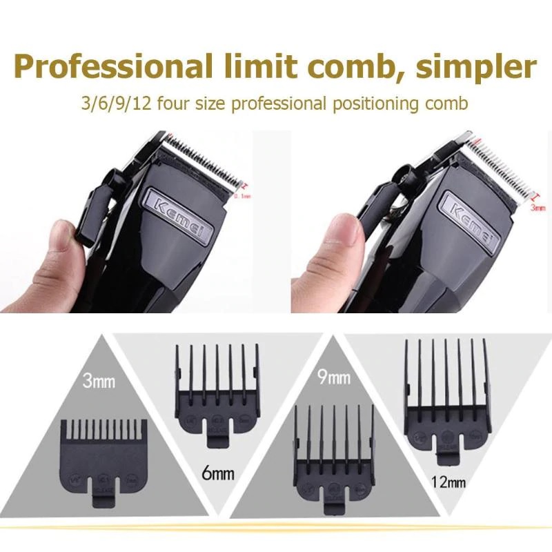 AKN88 - KEMEI KM-2850 Rechargeable Cordless Professional Electric Hair Clipper