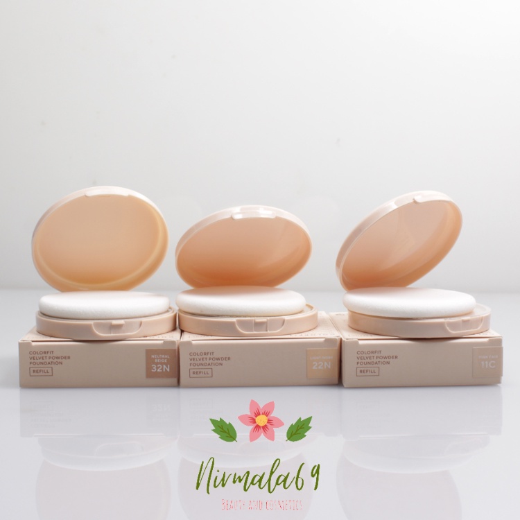 Wardah Refill Colorfit Velvet Powder Foundation Spf 20+++ 11gr/bedak padat wardah/Foundasion wajah/p