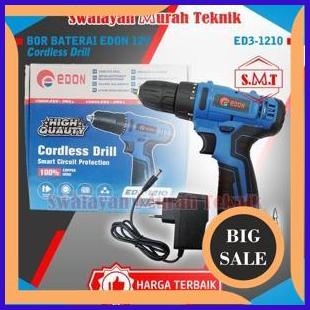 tools EDON ED3-1210 Biru Bor Baterai 12Volt Cas Cordless Drill 1 Baterai 2ZJN23