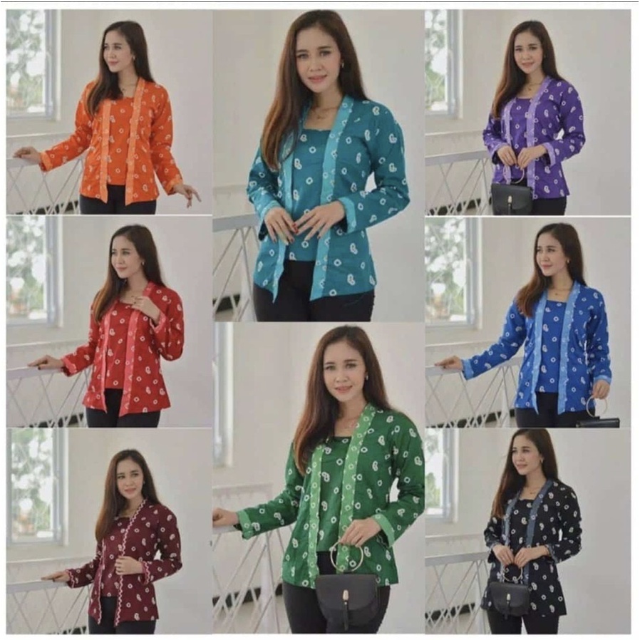 Spesial NATAL 12 Warna - Merah Putih Ada Jumbo Blus Kutubaru Jumputan Christmas Batik Atasan Kebaya Modern Blouse Kutu Baru Etnik Klasik Kondangan Christmas