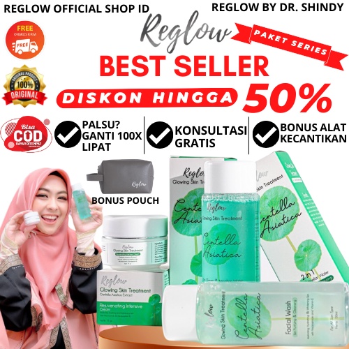 Skincare Reglow dr Shindy Putri Original Glow Skin Treatment Pemutih Wajah Perawatan Glowing Whitening Penghilang Flek Hitam Bekas Jerawat Bruntusan Komedo Milia Re Glow Beauty Reg Glow Official Store