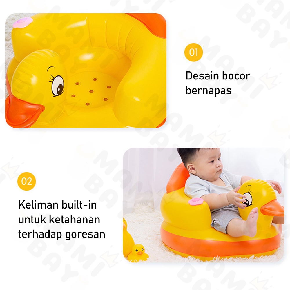 OKEYI Sofa tiup Sofa Kursi Makan Bayi Belajar Duduk musik Baby Chair dapat digunakan saat makan dan saat mandi