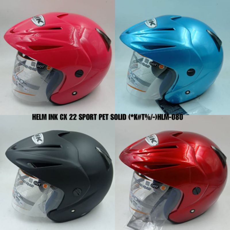 PROMO INK SNI / Helm Half face INK CX 22 solid polos 100% ORIGINAL / HELN INK PET POLOS SNI