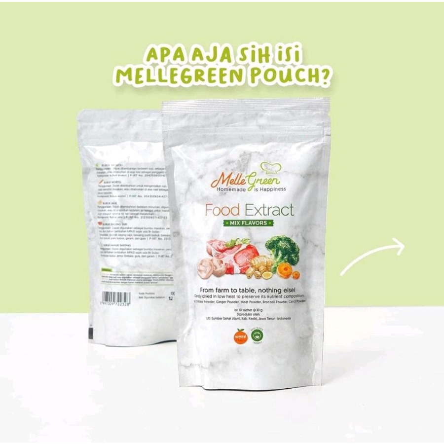 

Mellegreen Mix Flavours Kemasan Pouch Rasa Campur