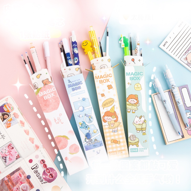 [MTOYS] Paket Magic Box Gel Press Pen Cute Cartoon - JT0026