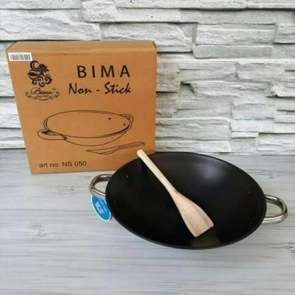 BIMA WAJAN KUALI BESI 30 CM NS050 LAPISAN PENGGORENGAN ANTI LENGKET