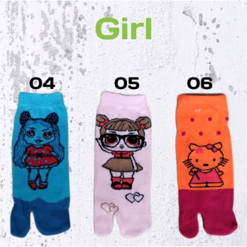 3 pasang kaos kaki jempol motif anak Tk-sd cowok &amp; cewek size 7-10tahun bisa