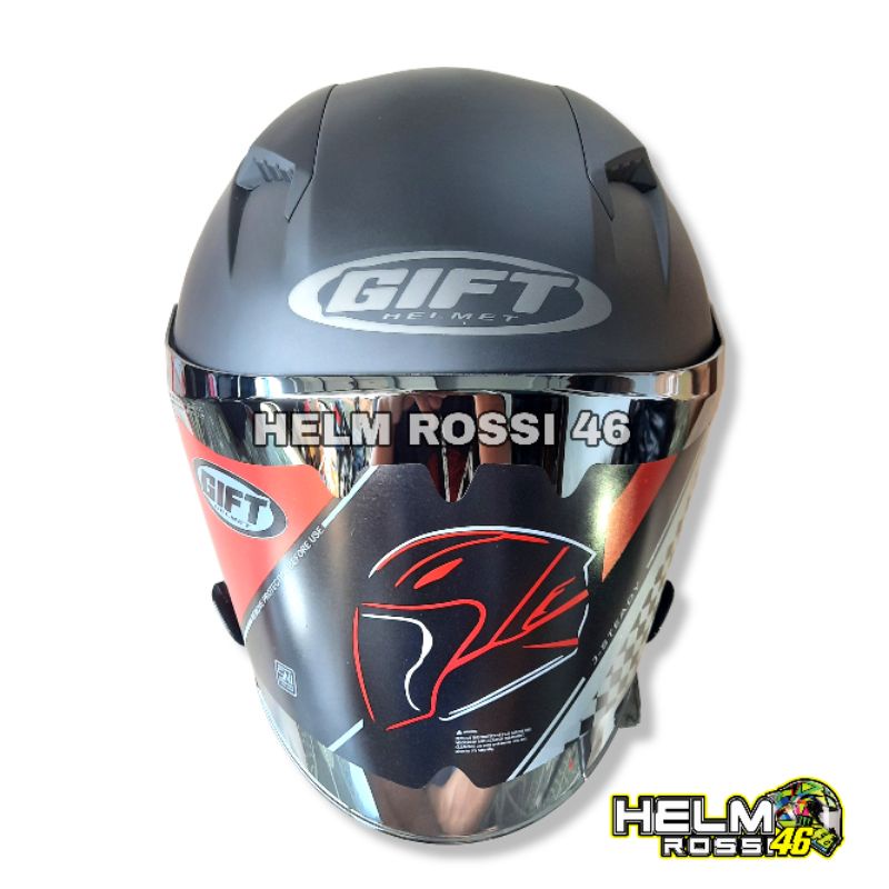 HELM GIFT SARGON HITAM DOFF Black Matt rep NJS KAIROZ + Visor FLAT Venom + Spoiler