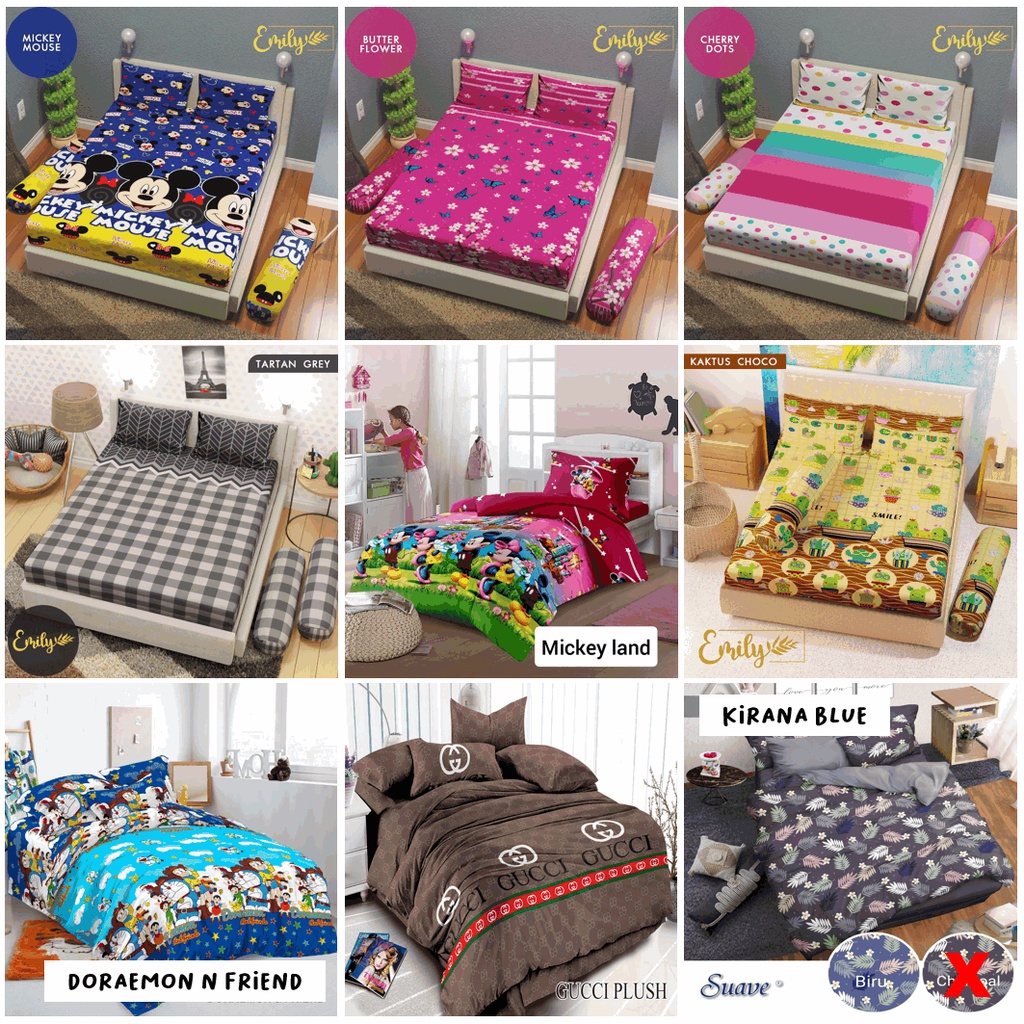 BEDCOVER SET SPREI SINGLE UKURAN 120 SPREI MICRO DISPERSE SEPREI EMBOS PREMIUM