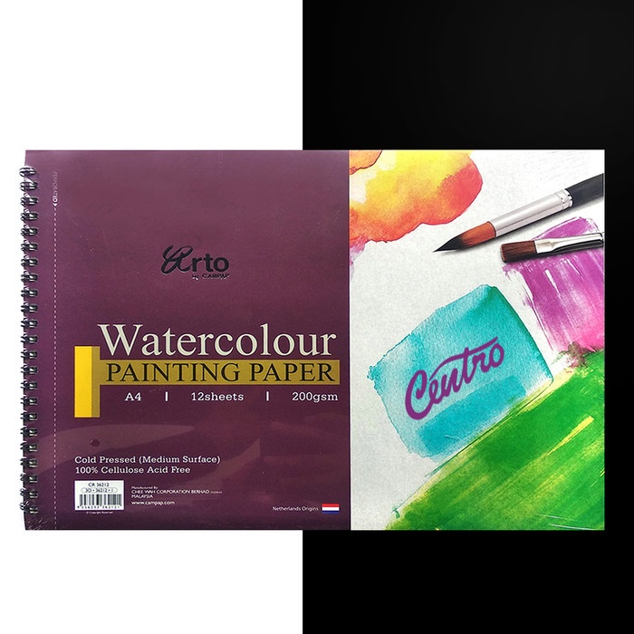 

Terlaris ✨ -Arto Watercolour Painting Paper Ring A4 200gsm Cellulose Buku Gambar- 2.1.23