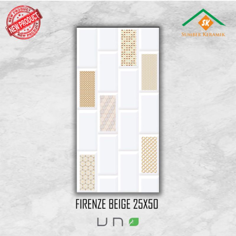 Keramik dinding 25x50 Firenze beige / kw-1/glossy/ uno