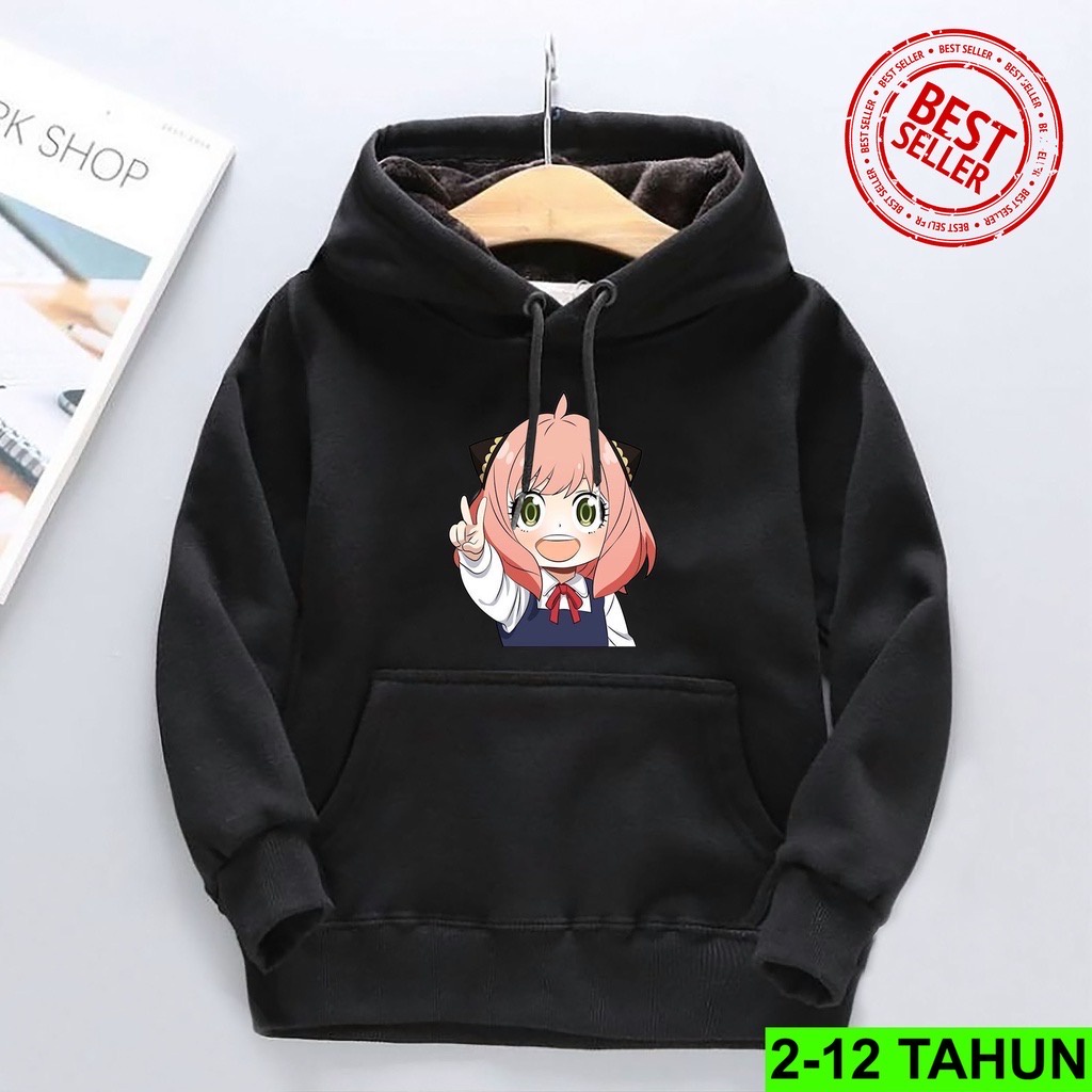 ANYA FORGER Jaket Hoodie Anak Viral II Jumper Hoodie Anak  ANYA FORGER  II Sweater Hoodie Kids Sz M - XL ( Laki Laki &amp; Peremepuan )