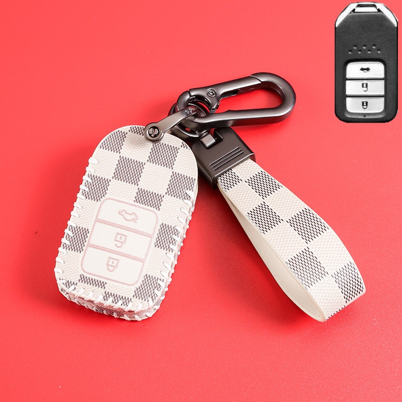 Untuk Honda HRV Jazz BRV CRV City Accord Civic Keyless Remote Kunci Mobil Leather Case Cover